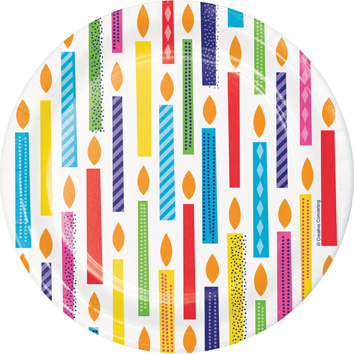 Bulk Bright Birthday Paper Dessert Plates (96 per Case)