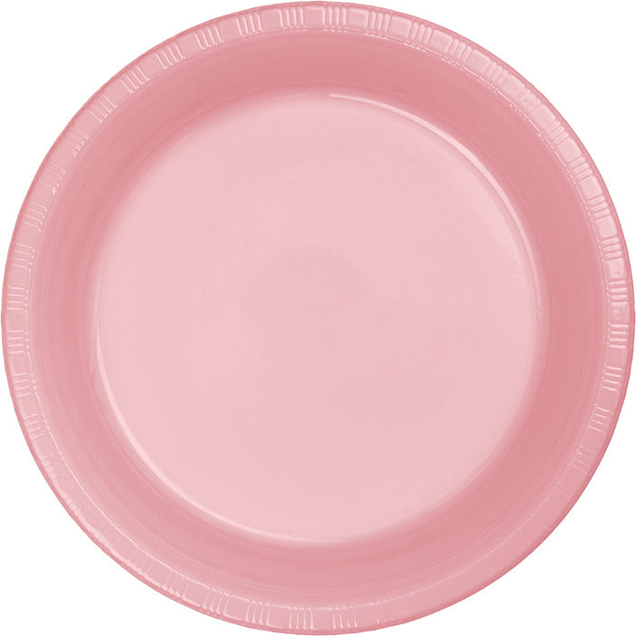 Bulk Classic Pink 6.75 inch Plastic Dessert Plates (240 per Case)