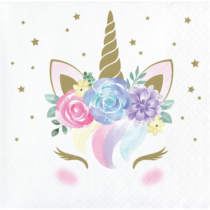 Bulk Unicorn Baby Shower Beverage Napkins (192 per Case)