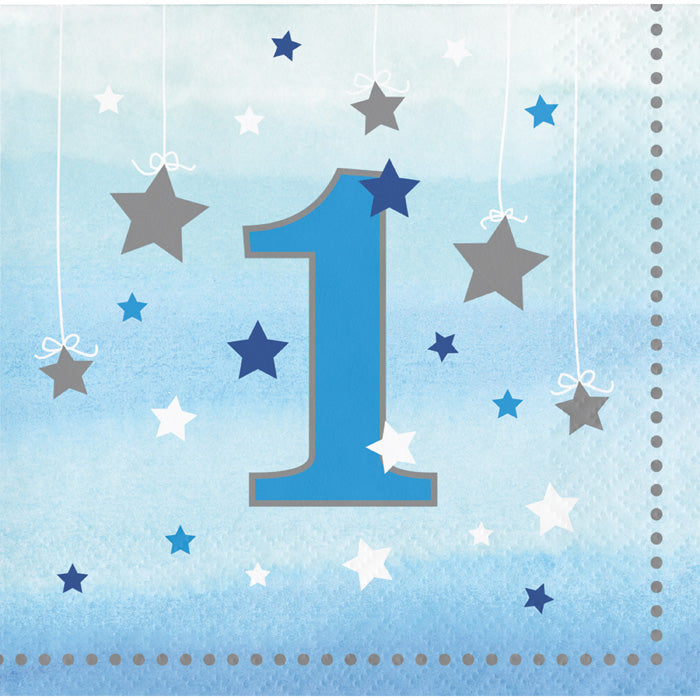 Bulk One Little Star Boy 1st Birthday Beverage Napkins (192 per Case)