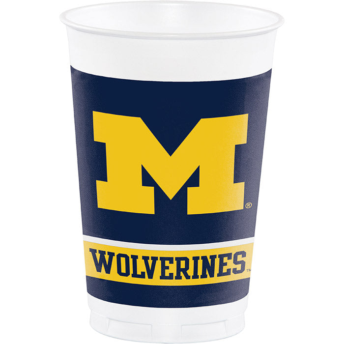 Bulk University of Michigan 20 oz Plastic Cups (96 per Case)