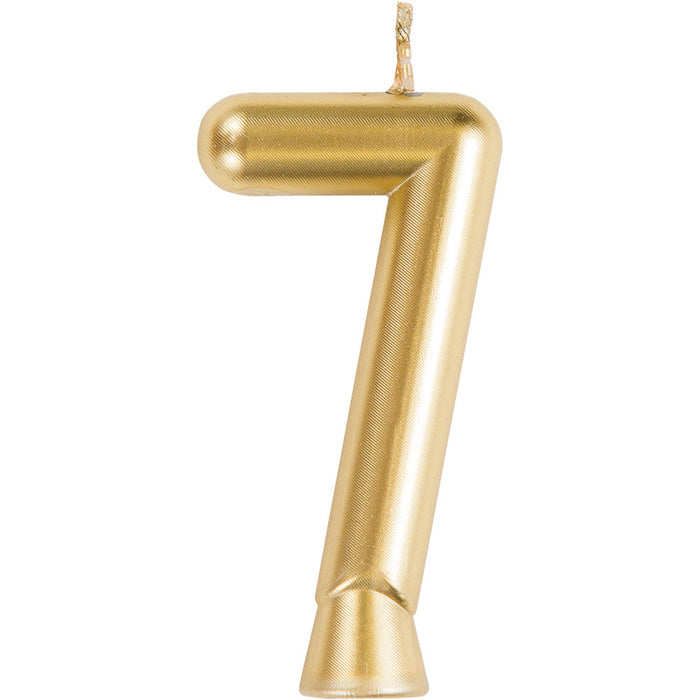 Bulk Gold Number 7 Candles (12 per Case)