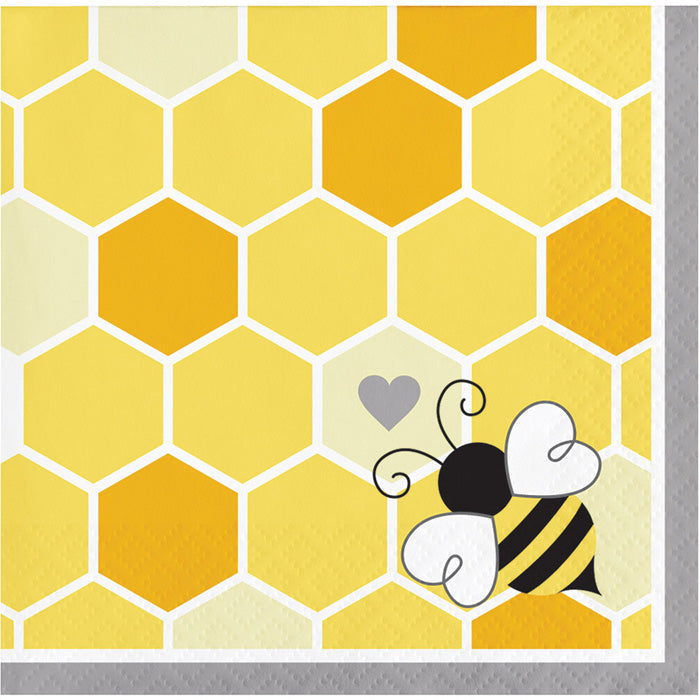 Bulk Bumblebee Baby Shower Beverage Napkins (192 per Case)