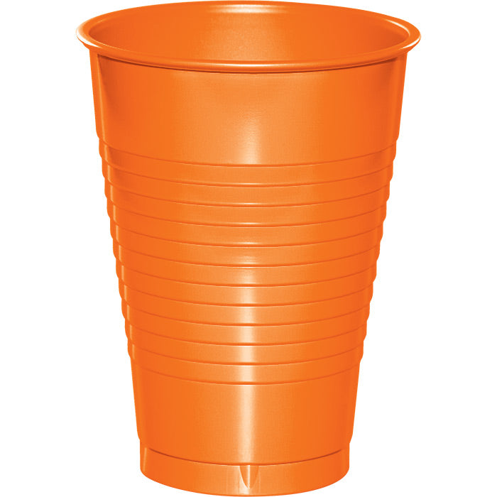 Bulk Sunkissed Orange 12 oz Plastic Cups (240 per Case)