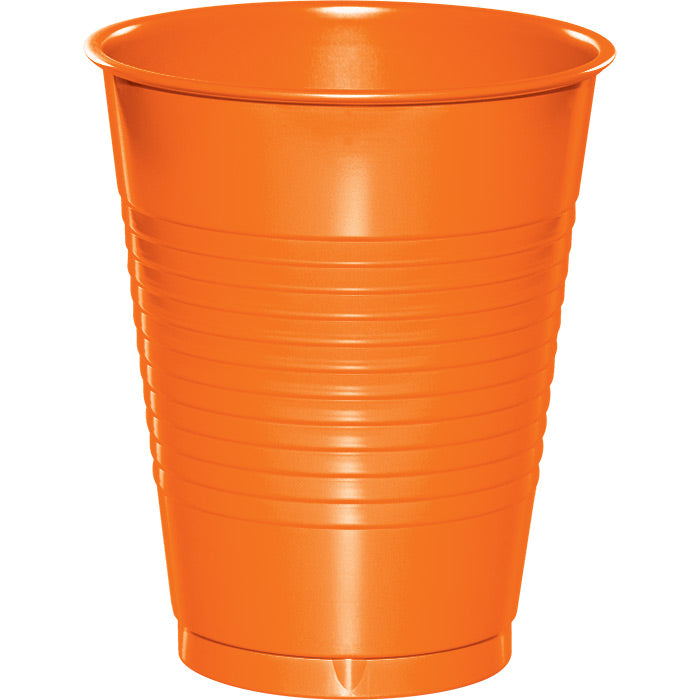 Bulk Sunkissed Orange 16 oz Plastic Cups (240 per Case)