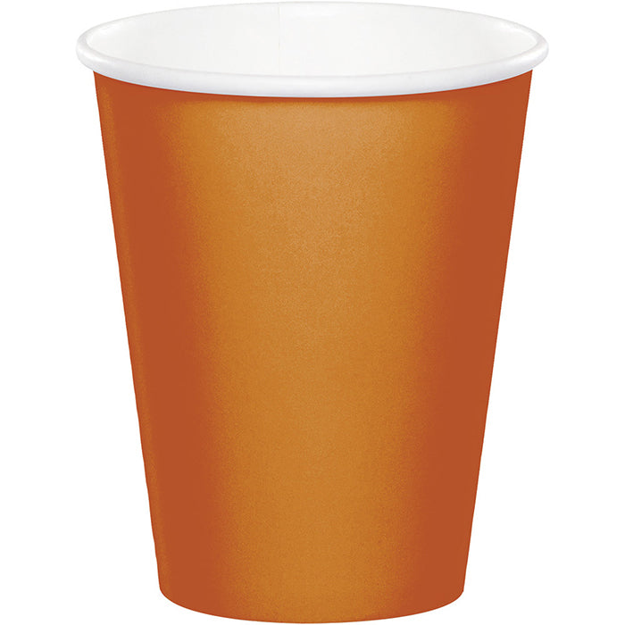 Bulk Pumpkin Spice Orange 9 oz Hot & Cold Paper Cups (240 per Case)