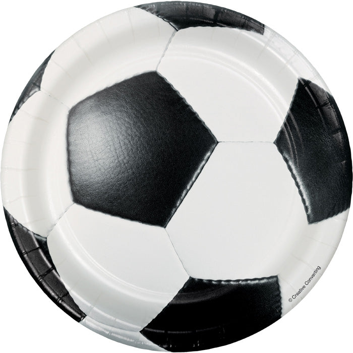 Bulk Soccer Paper Dessert Plates (96 per Case)