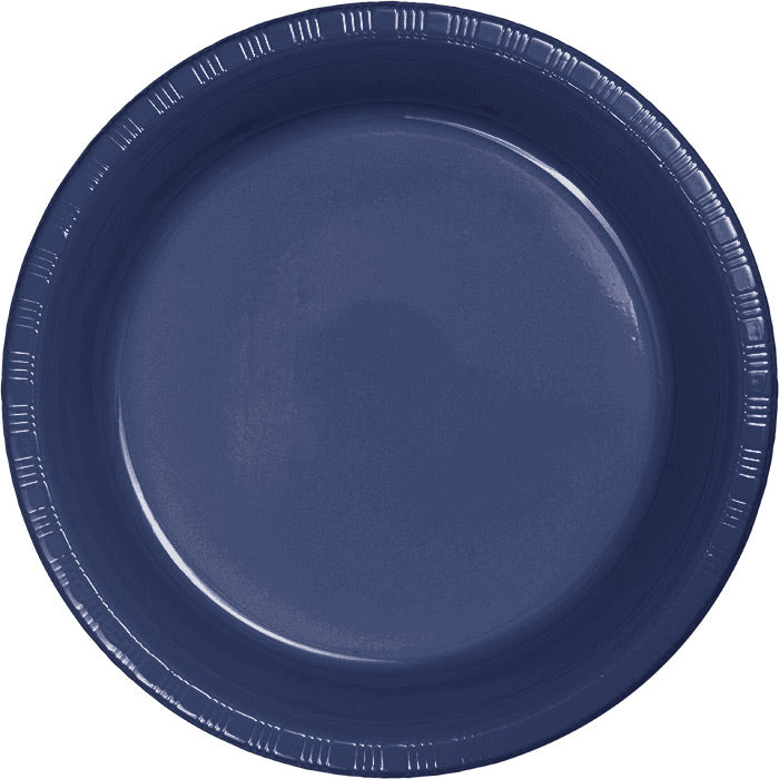 Bulk Navy 6.75 inch Plastic Dessert Plates (240 per Case)