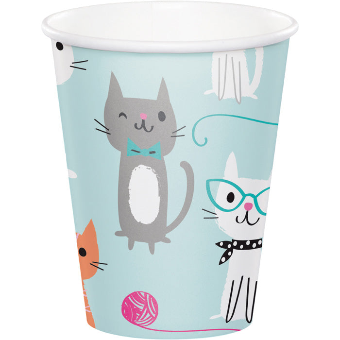 Bulk Purr-fect Cat Party 9 oz Paper Cups (96 per Case)