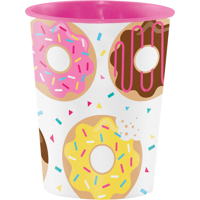 Bulk Donut Time Birthday Party 16 oz Plastic Favor Cups (12 per Case)