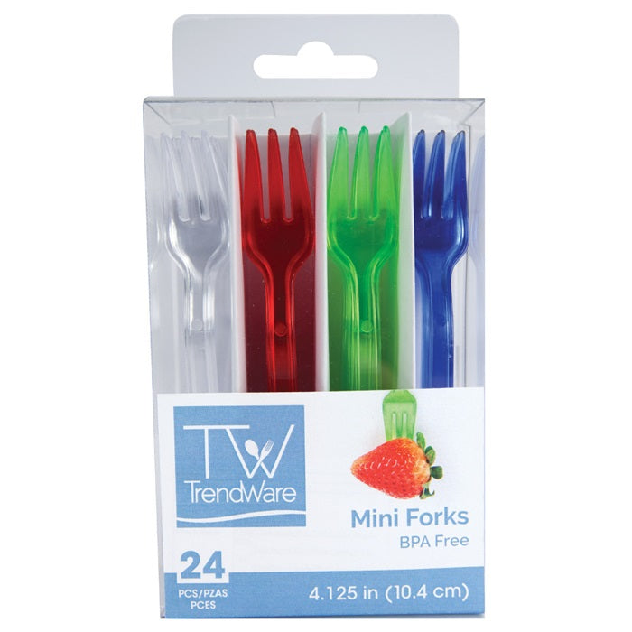 Bulk Assorted Translucent TrendWare Mini Forks (144 per Case)