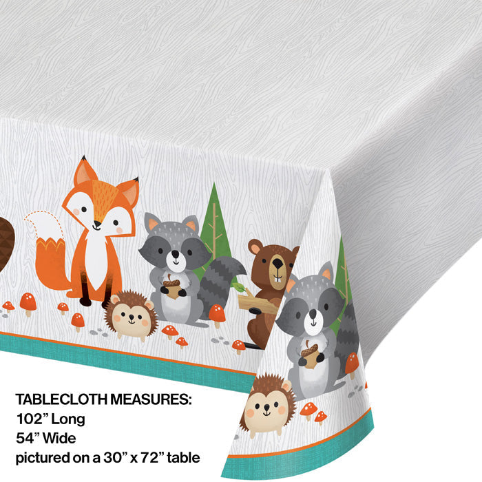 Bulk Wild One Woodland Plastic Table Covers (6 per Case)