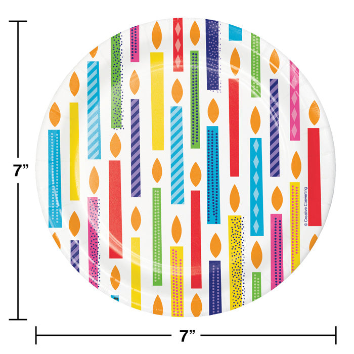 Bulk Bright Birthday Paper Dessert Plates (96 per Case)