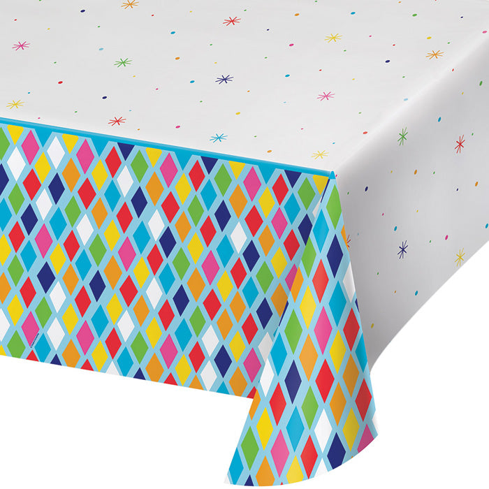 Bulk Bright Birthday Plastic Table Covers (6 per Case)