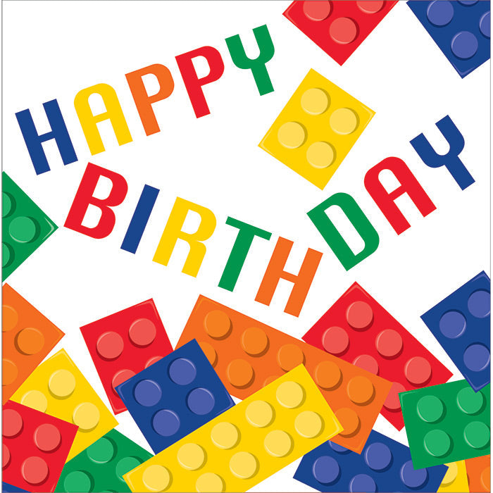 Bulk Block Party Birthday Luncheon Napkins (192 per Case)