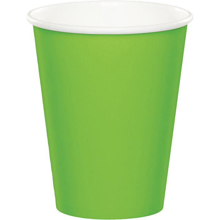 Bulk Fresh Lime Green Value Friendly 9 oz Hot & Cold Paper Cups (96 per Case)