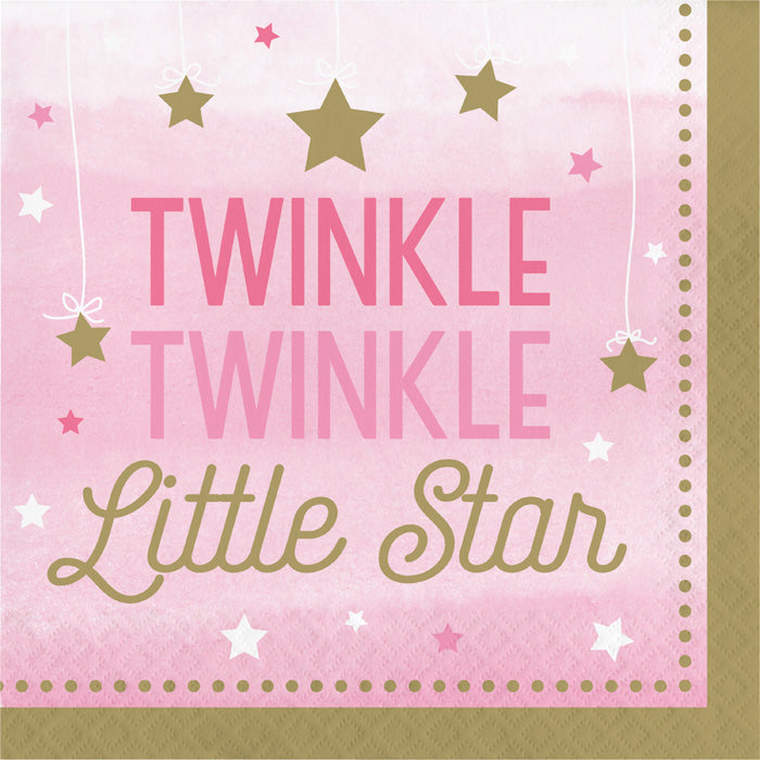 Bulk One Little Star Girl Luncheon Napkins (192 per Case)