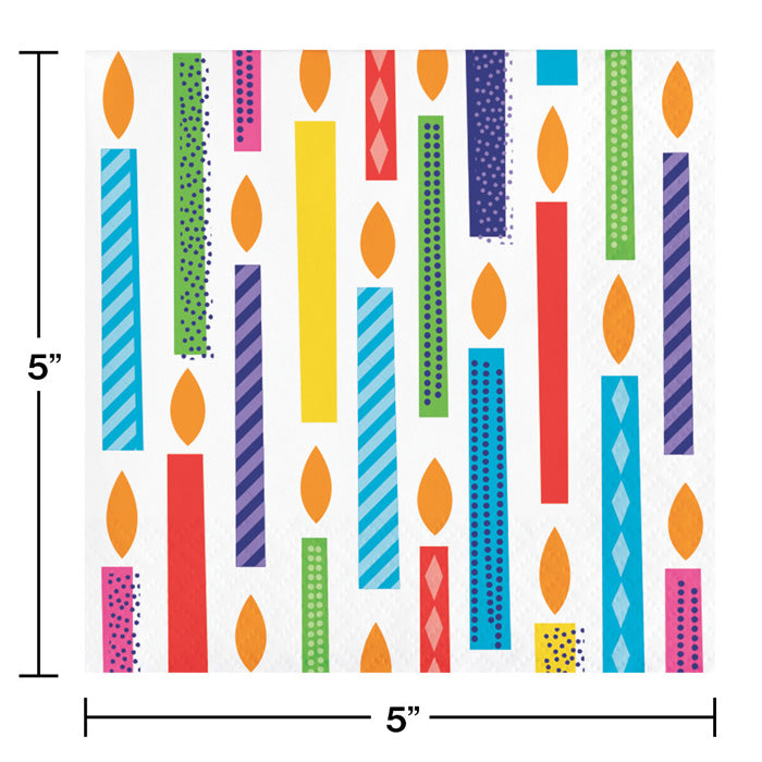 Bulk Bright Birthday Beverage Napkins (192 per Case)