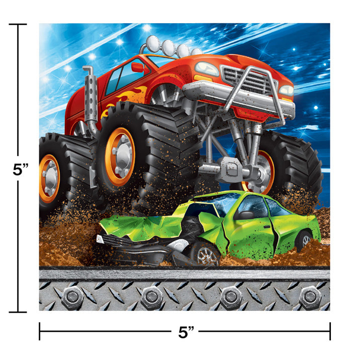 Bulk Monster Truck Beverage Napkins (192 per Case)