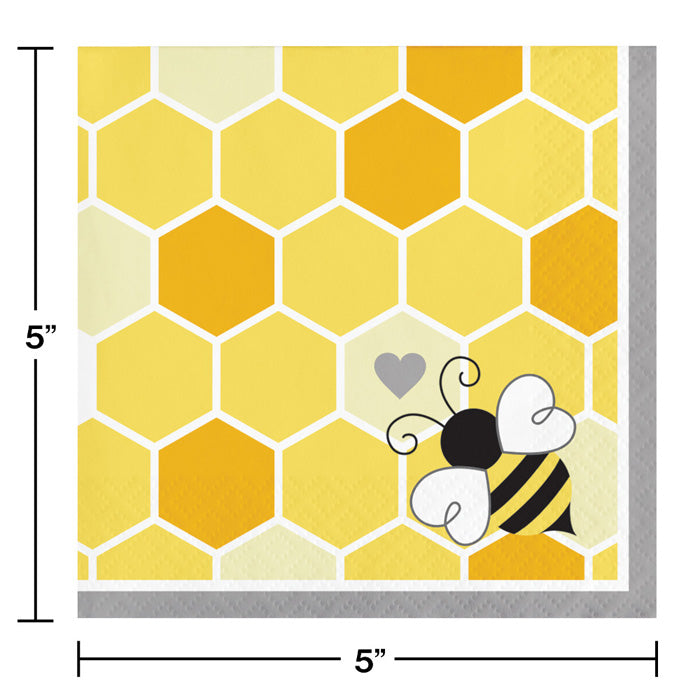 Bulk Bumblebee Baby Shower Beverage Napkins (192 per Case)