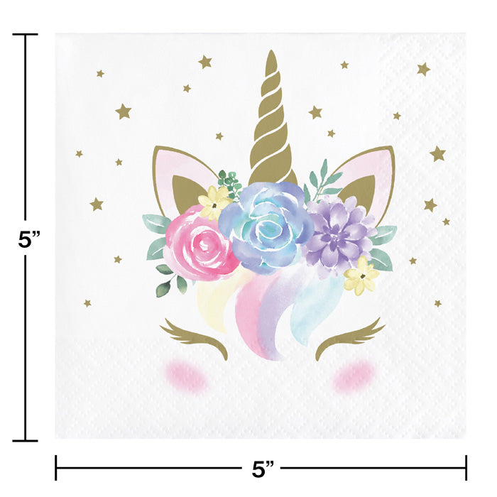 Bulk Unicorn Baby Shower Beverage Napkins (192 per Case)