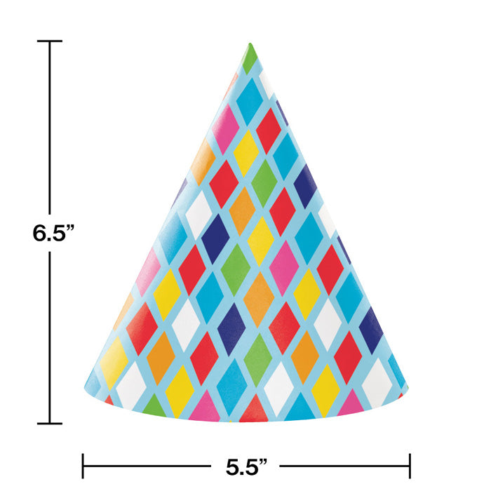 Bulk Bright Birthday Party Hats (48 per Case)