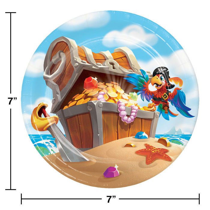 Bulk Treasure Island Pirate Paper Dessert Plates (96 per Case)