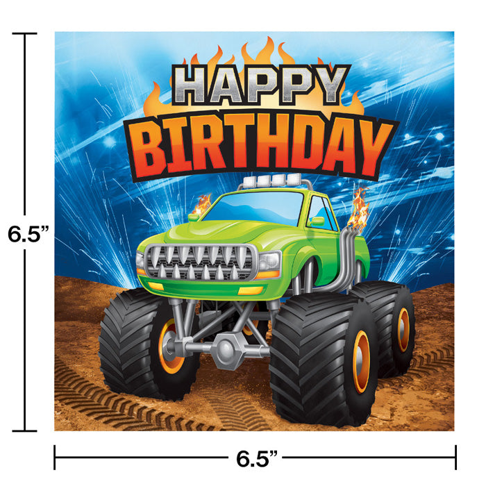 Bulk Monster Truck Happy Birthday Luncheon Napkins (192 per Case)