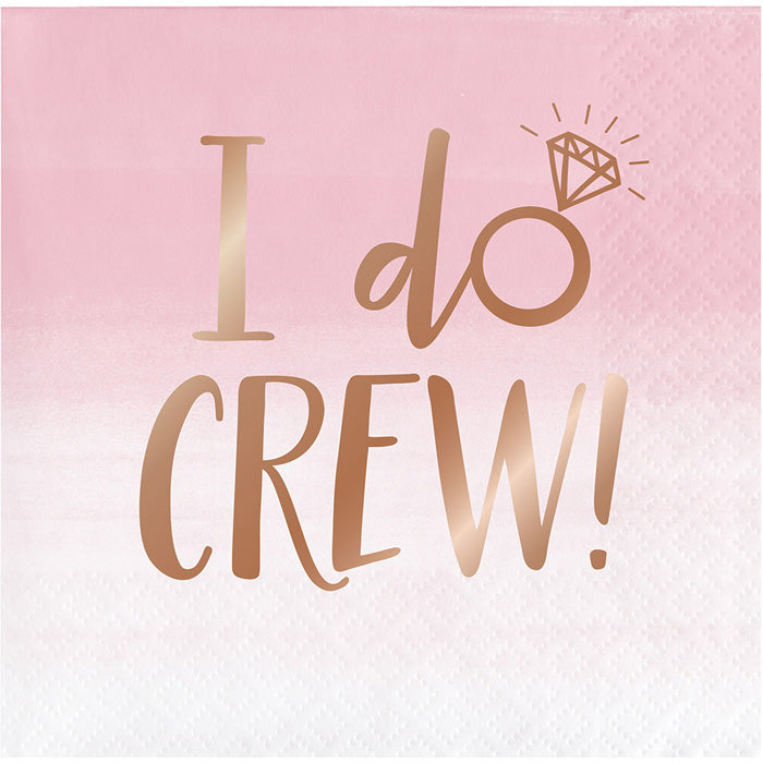 Bulk Rose All Day I Do Crew Beverage Napkins (192 per Case)