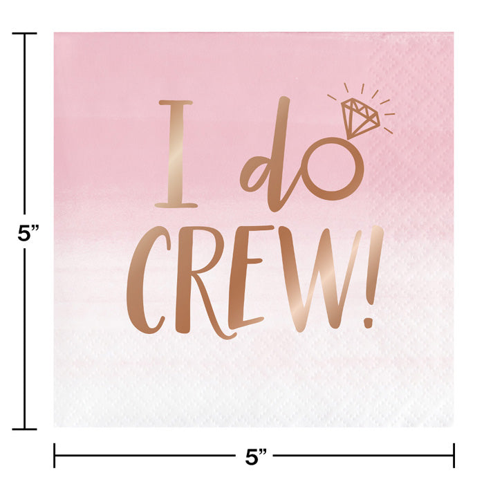 Bulk Rose All Day I Do Crew Beverage Napkins (192 per Case)