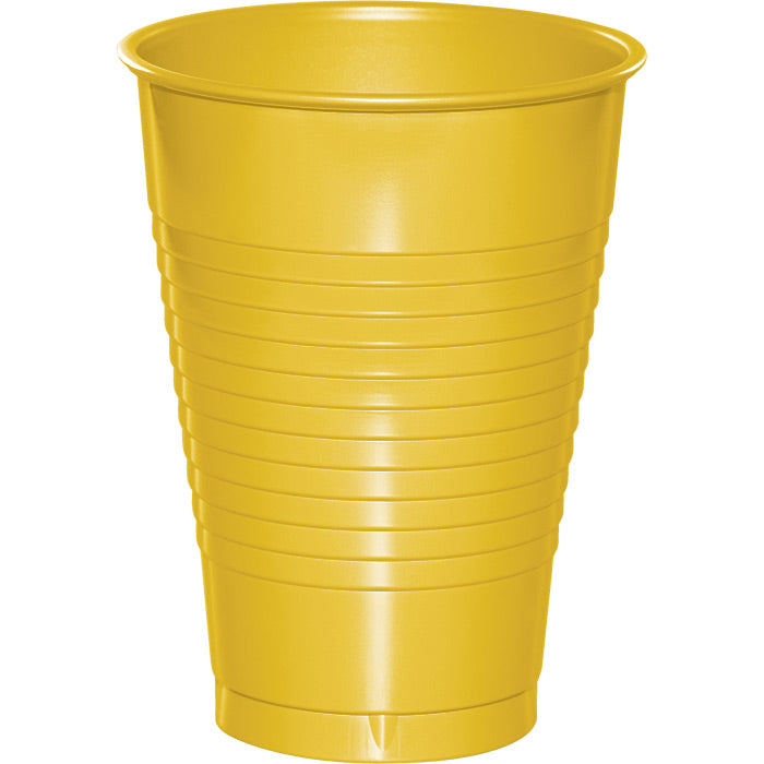 Bulk School Bus Yellow 12 oz Plastic Cups (240 per Case)