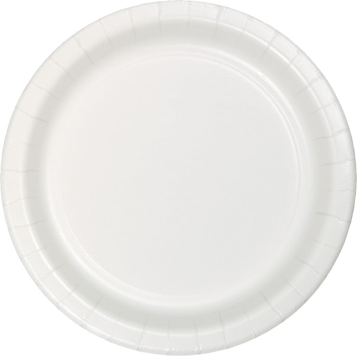 Bulk White Paper 6.75 inch Dessert Plates (240 per Case)