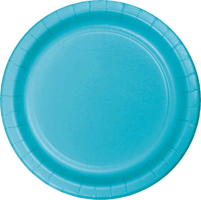 Bulk Bermuda Blue Paper 6.75 inch Dessert Plates (240 per Case)