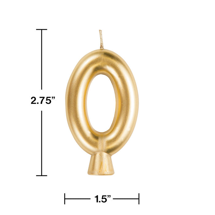 Bulk Gold Number 0 Candles (12 per Case)