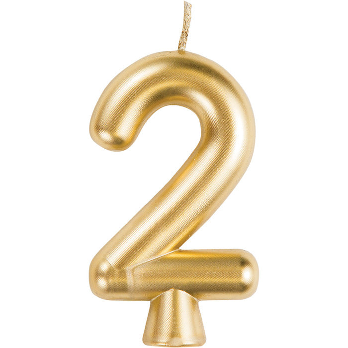 Bulk Gold Number 2 Candles (12 per Case)