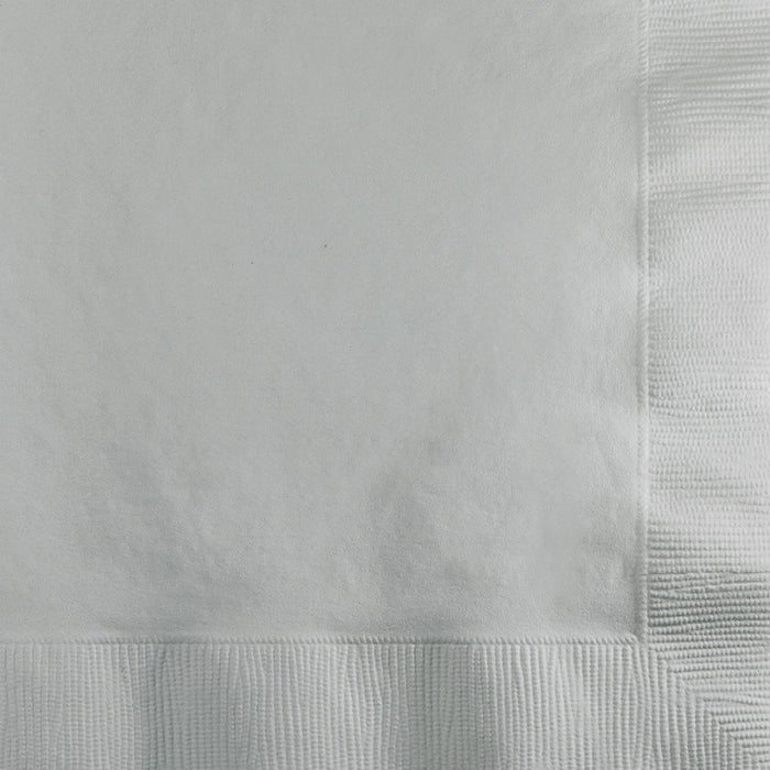 Bulk Shimmering Silver Beverage Napkins 3 ply (500 per Case)