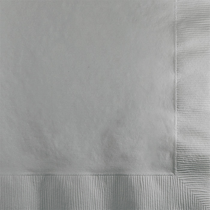 Bulk Shimmering Silver 2 ply Beverage Napkins (600 per Case)