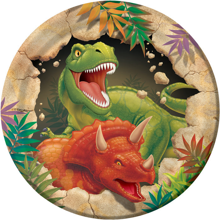 Bulk Dino Blast Paper Dessert Plates (96 per Case)