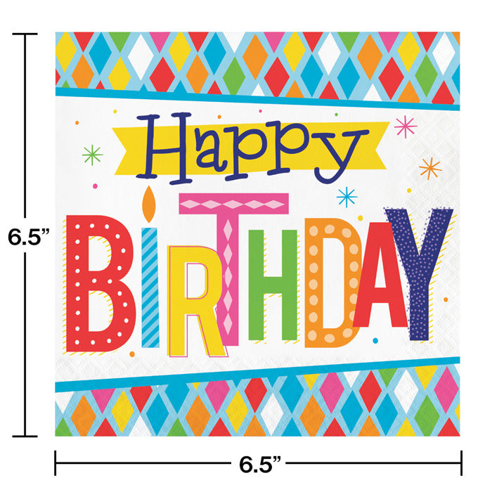 Bulk Bright Birthday Luncheon Napkins (192 per Case)