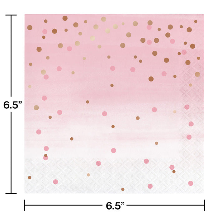 Bulk Rose All Day Polka Dot Luncheon Napkins (192 per Case)