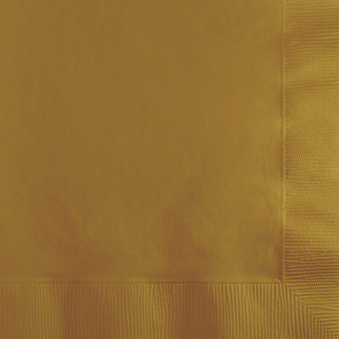 Bulk Glittering Gold Beverage Napkins 3 ply (500 per Case)