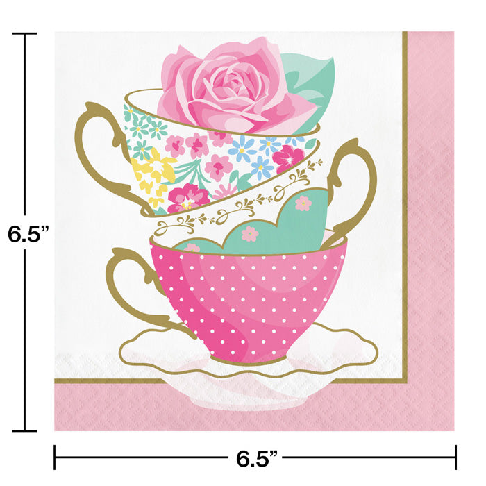 Bulk Floral Tea Party Teacups Luncheon Napkins (192 per Case)