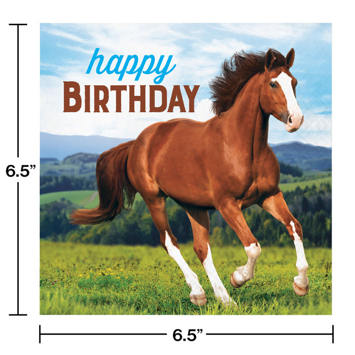 Bulk Wild Horse Happy Birthday Luncheon Napkins (192 per Case)