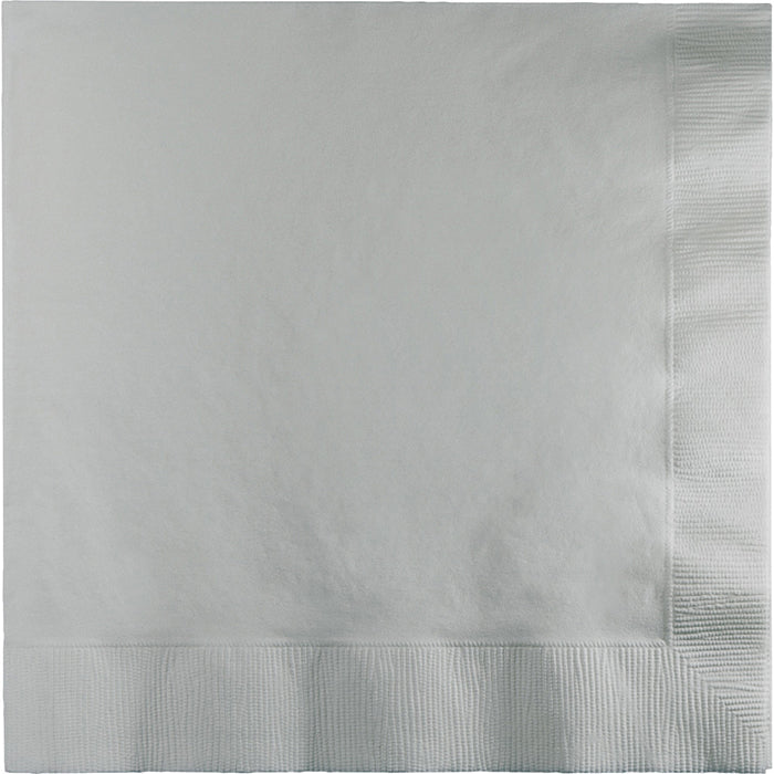 Bulk Shimmering Silver Luncheon Napkins 3 ply (500 per Case)