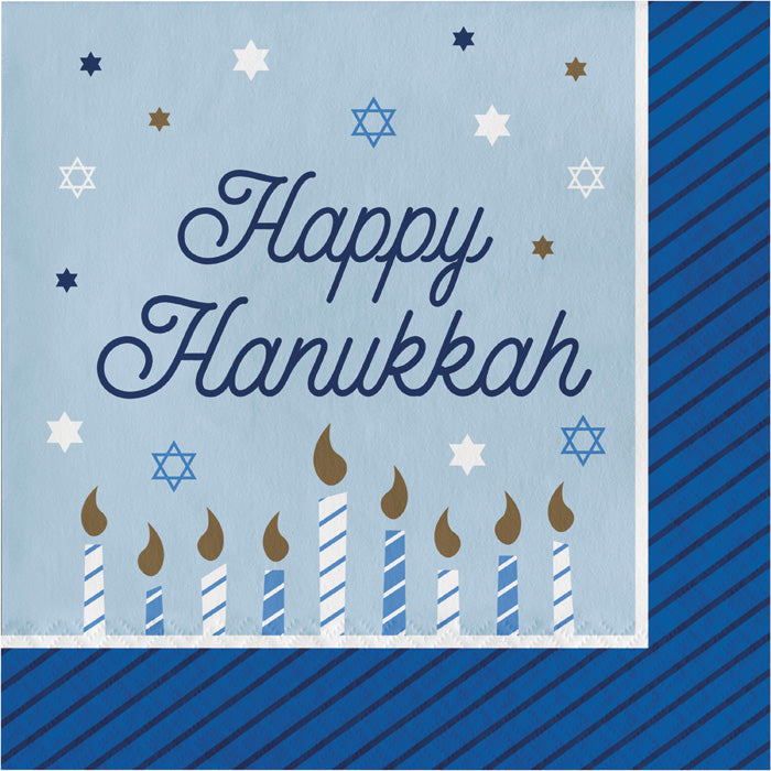 Bulk Hanukkah Celebration Luncheon Napkins (192 per Case)