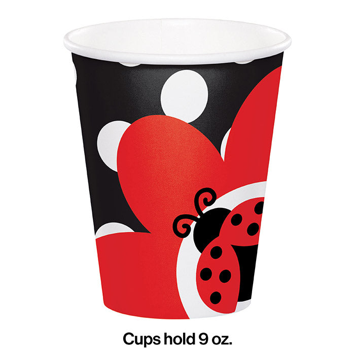 Bulk Ladybug Fancy 9 oz Paper Cups (96 per Case)