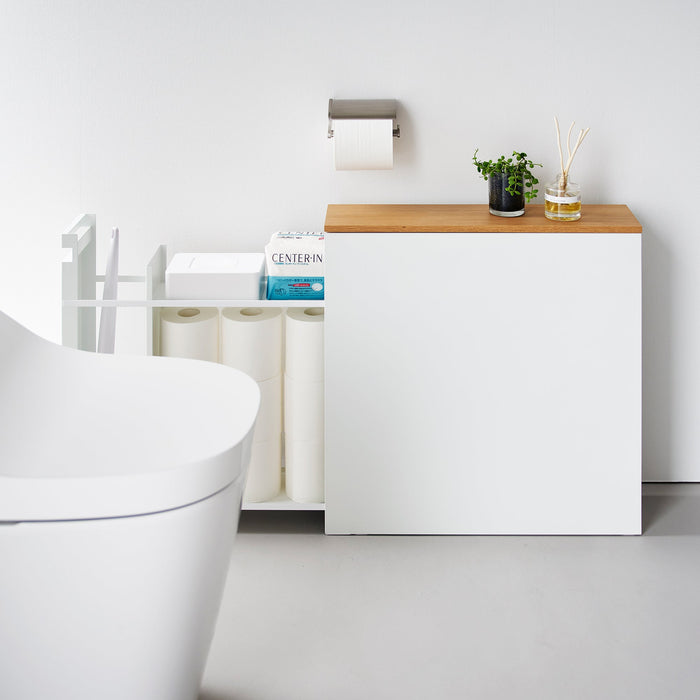 Pull-Out Bathroom Storage Cabinet - Steel + Wood