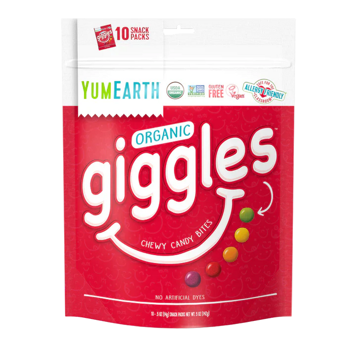 YumEarth Giggles Organic Fruit Snacks, 5 oz, Pack of 12