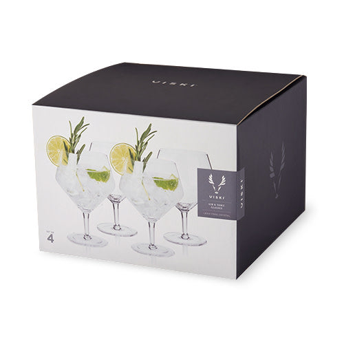 Raye Angled Crystal Gin & Tonic Glasses Set of 4