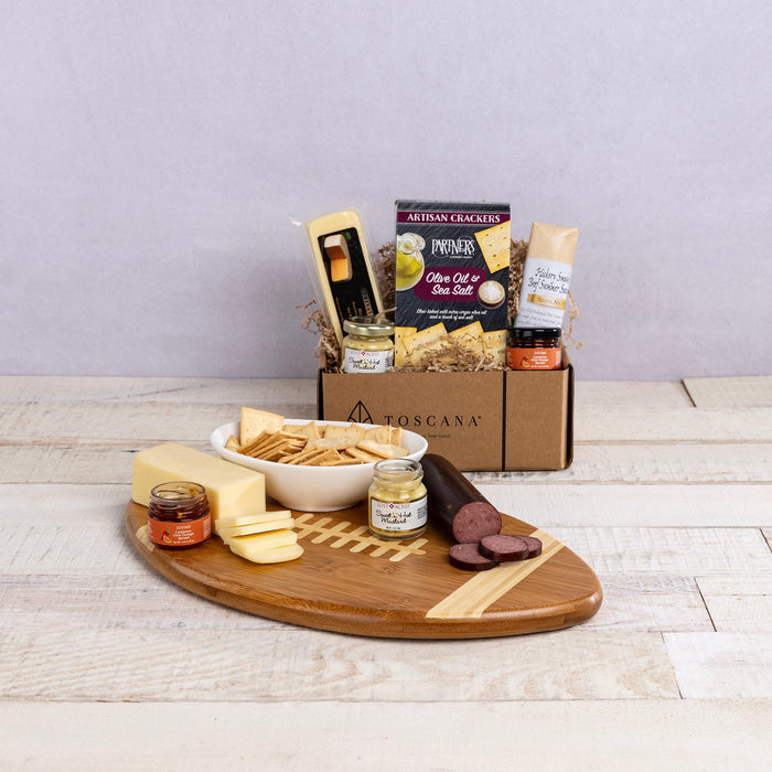 Touchdown! Cutting Board with Gourmet Gift Pack